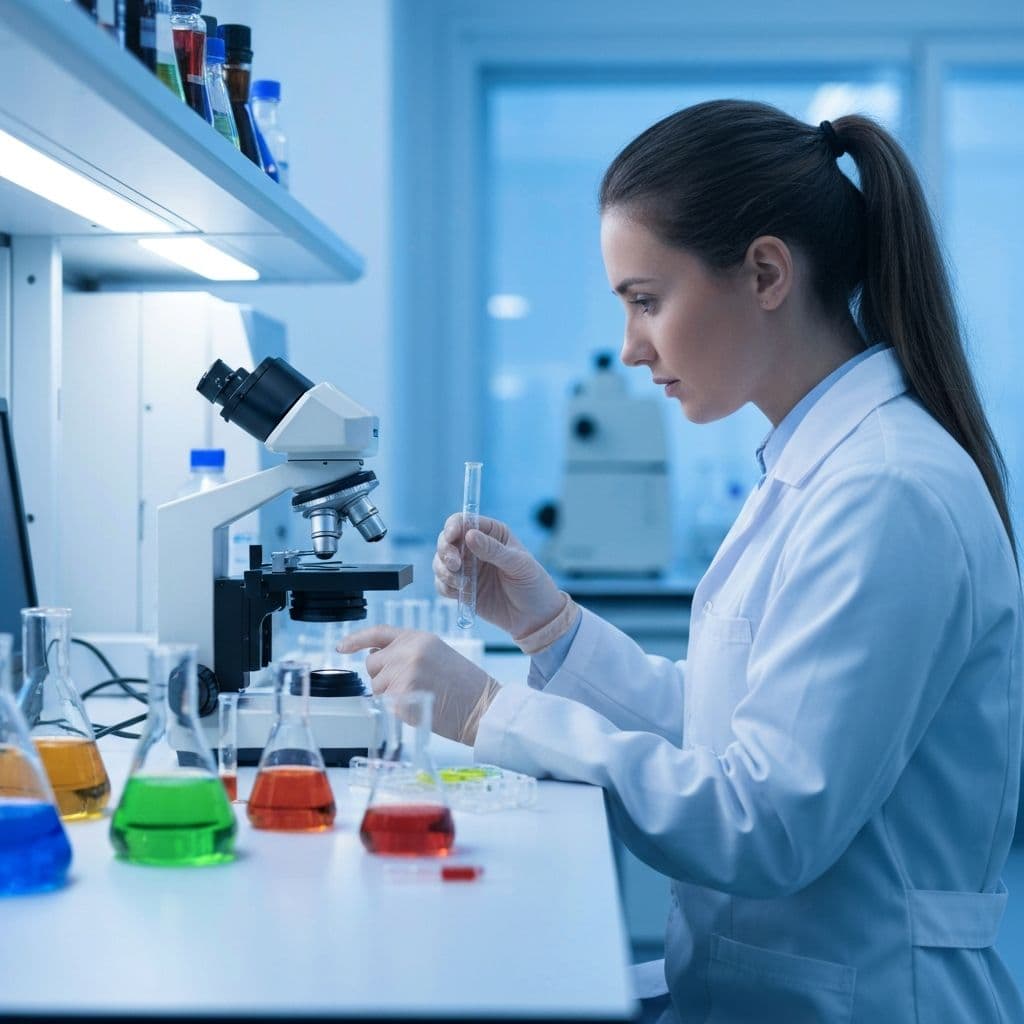 Scientist conducting pharmaceutical research in laboratory